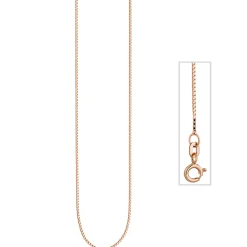 0,8mm feine Venezianerkette Kette Collier aus 925 Silber rotgold vergoldet 45cm