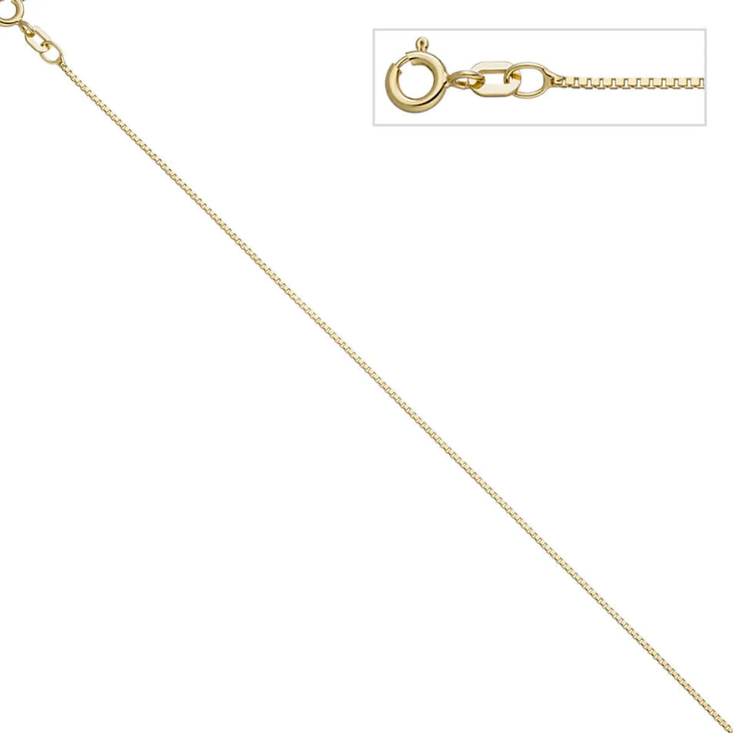 0,9mm feine Venezianerkette Kette Collier Halskette 925 Silber vergoldet 50cm
