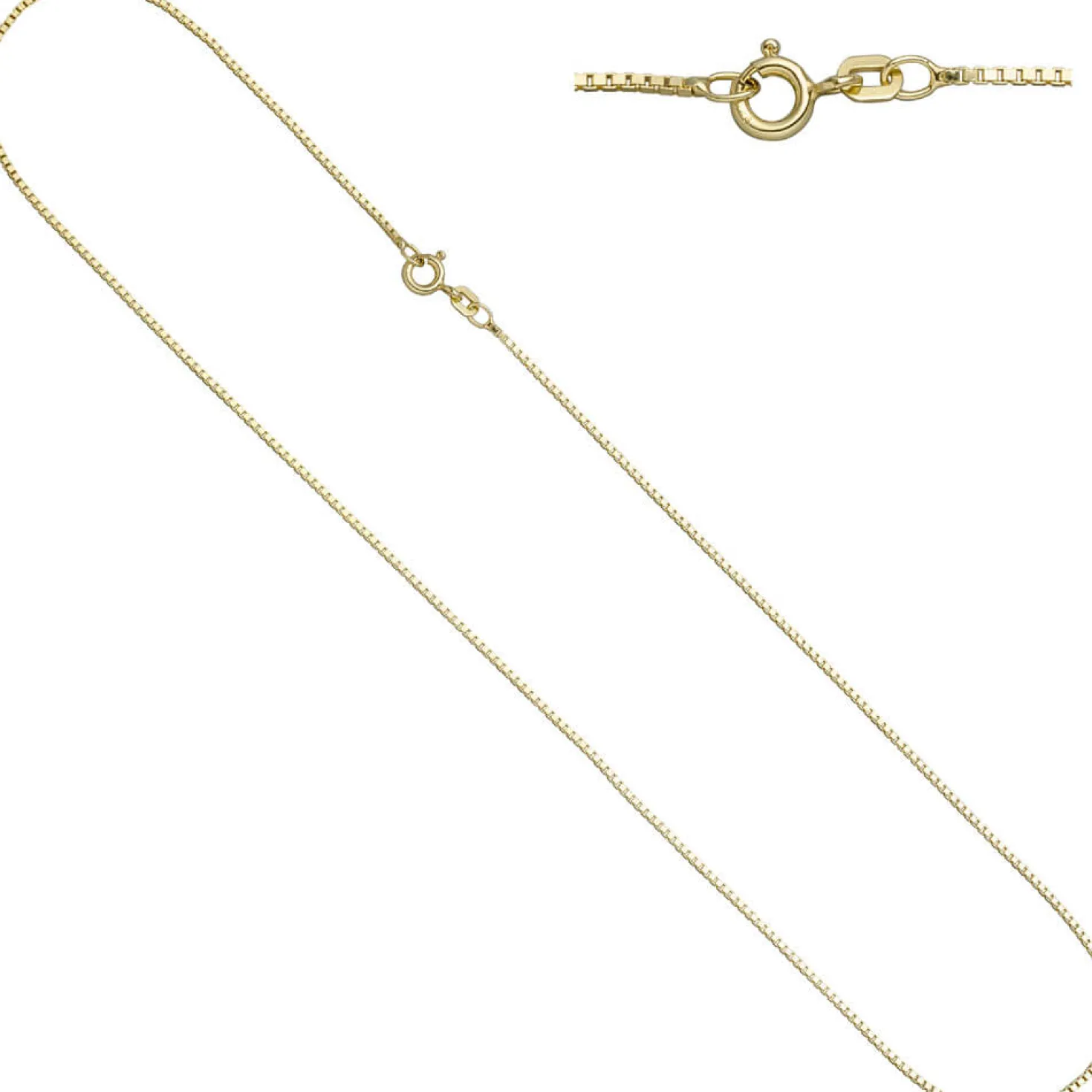 0,9mm feine Venezianerkette Kette Collier Halskette 925 Silber vergoldet 50cm