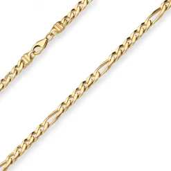 6mm Figarokette diamantiert Collier Halskette aus 585 Gold Gelbgold 60cm