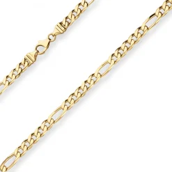 6mm Figarokette diamantiert Collier Halskette aus 585 Gold Gelbgold 60cm