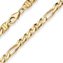 6mm Figarokette diamantiert Collier Halskette aus 585 Gold Gelbgold 60cm