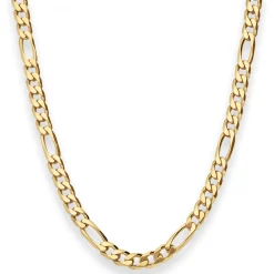 6mm Figarokette diamantiert Collier Halskette aus 585 Gold Gelbgold 60cm