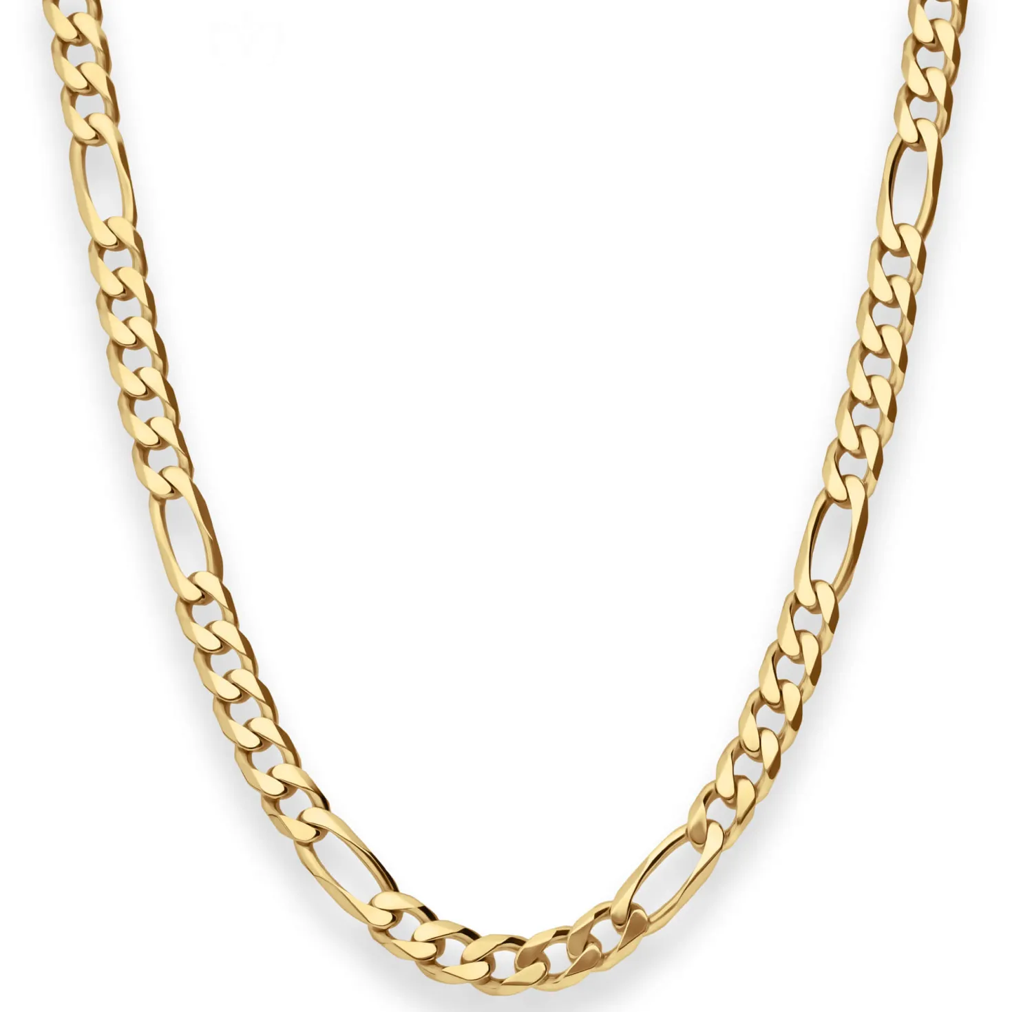 6mm Figarokette diamantiert Collier Halskette aus 585 Gold Gelbgold 60cm