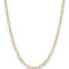2,8mm Figarokette diamantiert Collier Halskette aus 750 Gold gelb/weiß 50cm