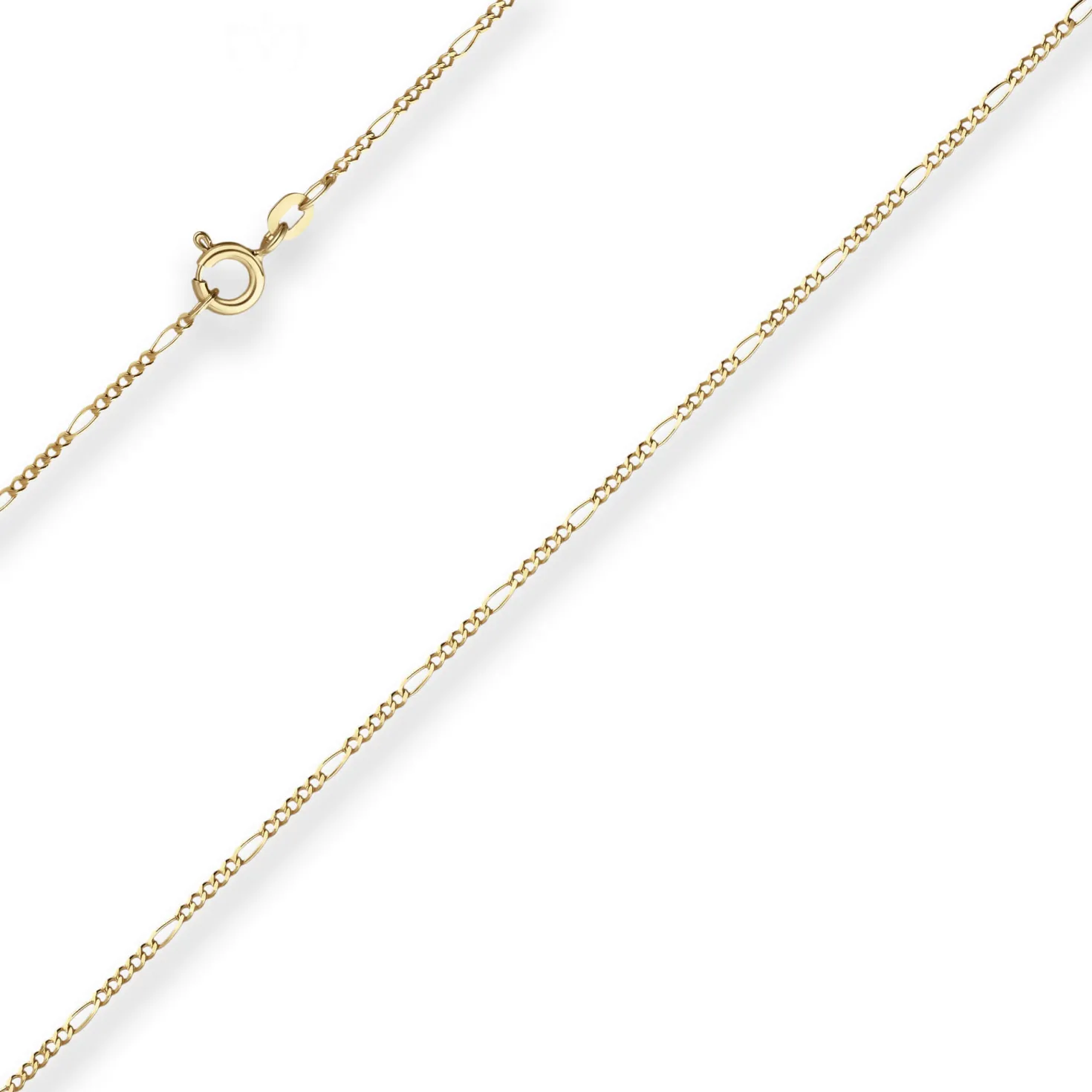 1,5mm Figarokette diamantiert Collier Halskette aus 585 Gold Gelbgold 50cm