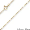 1,5mm Figarokette diamantiert Collier Halskette aus 585 Gold Gelbgold 36cm
