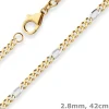 2,8mm Figarokette diamantiert Collier Halskette aus 750 Gold gelb/weiß 42cm