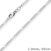 1,9mm Figarokette diamantiert Collier Halskette aus 750 Gold Weißgold 55cm