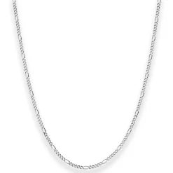 1,9mm Figarokette diamantiert Collier Halskette aus 925 Silber rhodiniert 45cm