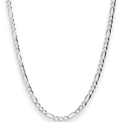 3,9mm Figarokette diamantiert Collier Halskette aus 925 Silber rhodiniert 55cm