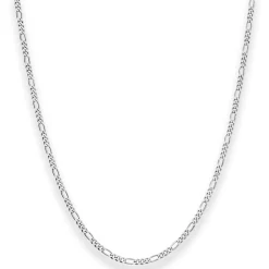 2,2mm Figarokette diamantiert Collier Halskette aus 925 Silber rhodiniert 50cm