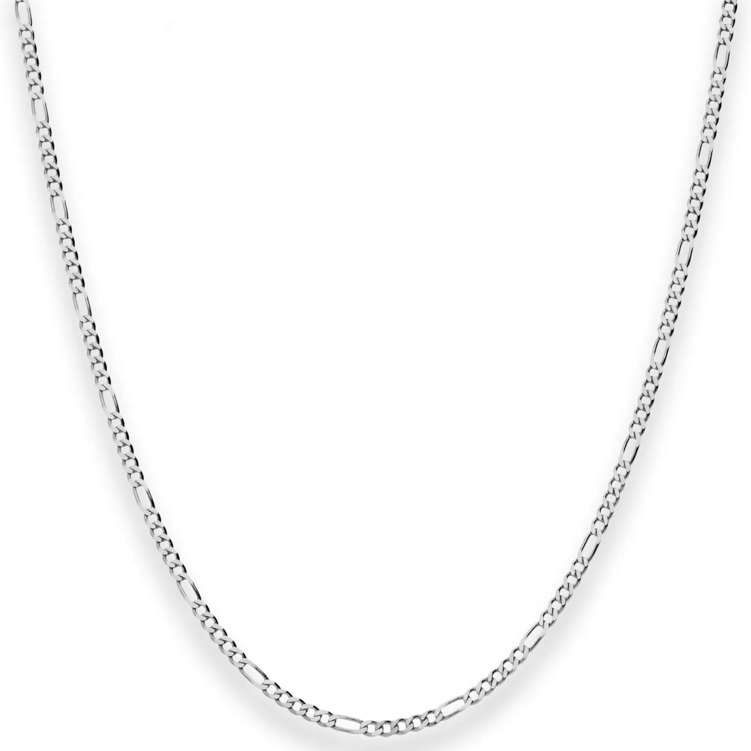 1,9mm Figarokette diamantiert Collier Halskette aus 925 Silber rhodiniert 60cm