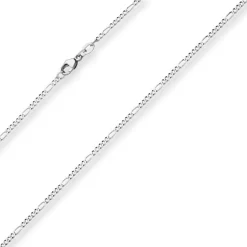 1,9mm Figarokette diamantiert Collier Halskette aus 925 Silber rhodiniert 40cm