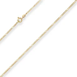 1,9mm Figarokette diamantiert Kette Collier Halskette aus 585 Gold Gelbgold 55cm