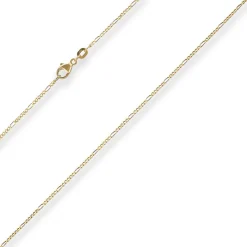 1,5mm Figarokette diamantiert Kette Collier Halskette aus 585 Gold Gelbgold 42cm