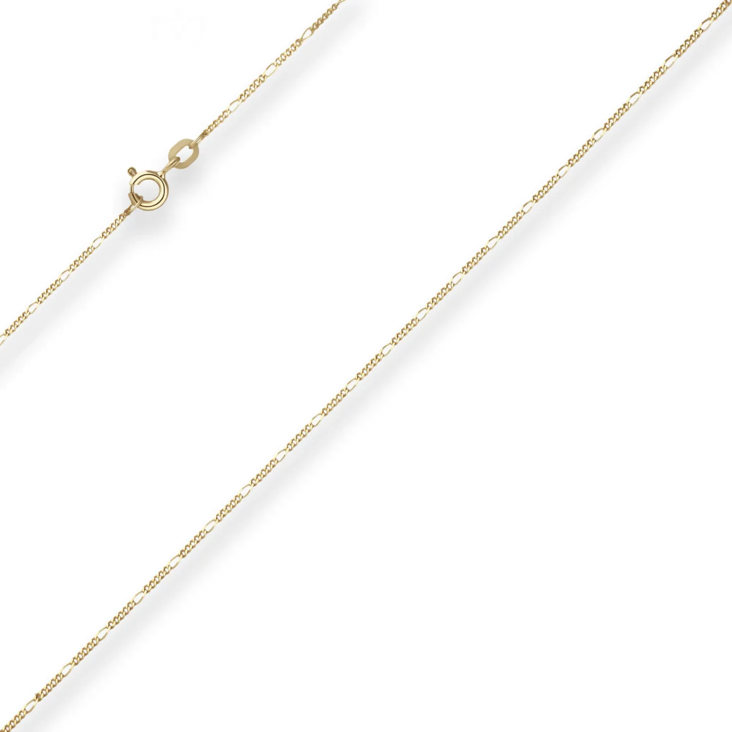 1,1mm Figarokette diamantiert Kette Collier Halskette aus 375 Gold Gelbgold 40cm