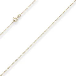 1,1mm Figarokette diamantiert Kette Collier Halskette aus 375 Gold Gelbgold 36cm