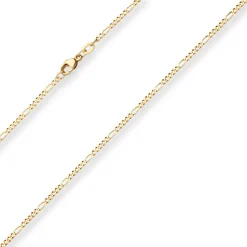1,9mm Figarokette diamantiert Kette Collier Halskette aus 375 Gold Gelbgold 50cm