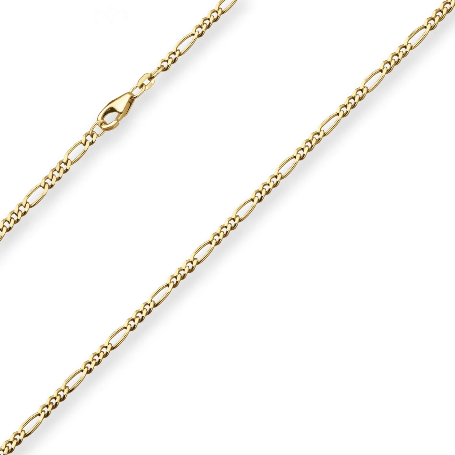 2,8mm Figarokette diamantiert Kette Collier Halskette aus 333 Gold Gelbgold 50cm