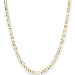 3,4mm Figarokette diamantiert Kette Collier Halskette aus 333 Gold Gelbgold 45cm