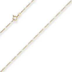 1,5mm Figarokette diamantiert Kette Collier Halskette aus 333 Gold Gelbgold 38cm