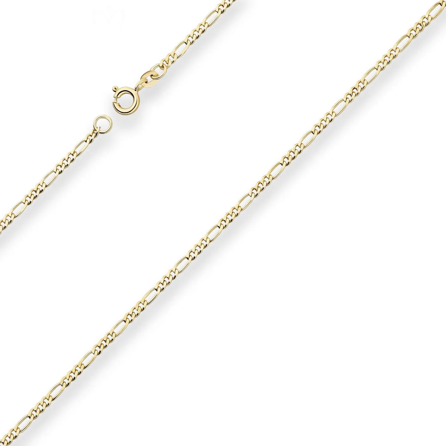 2,2mm Figarokette diamantiert Kette Collier Halskette aus 375 Gold Gelbgold 50cm