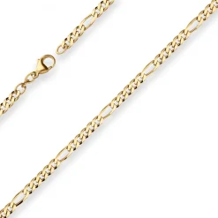 4,3mm Figarokette diamantiert Kette Collier Halskette aus 333 Gold Gelbgold 55cm
