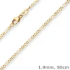 1,9mm Figarokette diamantiert Kette Collier Halskette aus 585 Gold Gelbgold 50cm
