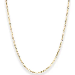 1,9mm Figarokette diamantiert Kette Collier Halskette aus 585 Gold Gelbgold 50cm