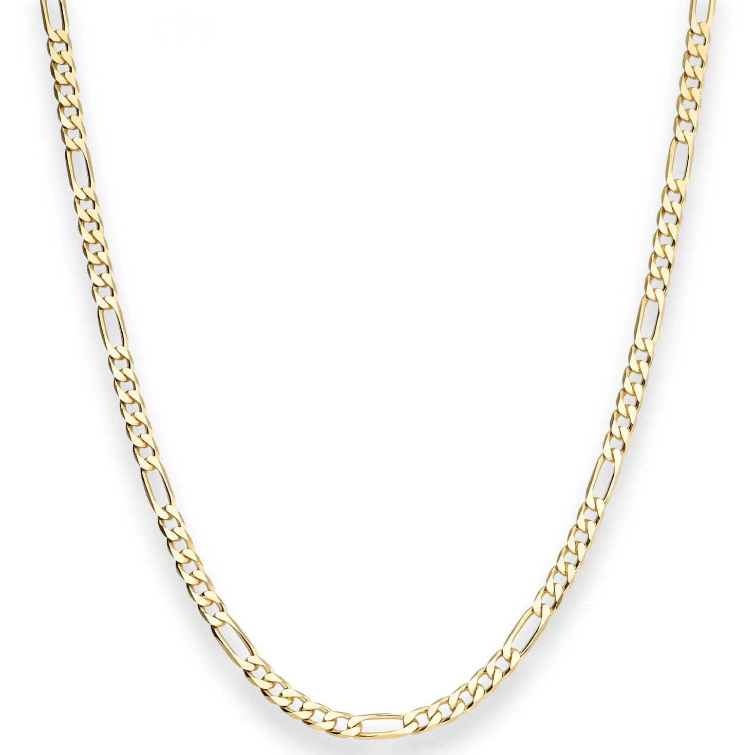 3,4mm Figarokette diamantiert Kette Collier Halskette aus 333 Gold Gelbgold 50cm