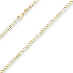 3,4mm Figarokette diamantiert Kette Collier Halskette aus 333 Gold Gelbgold 50cm