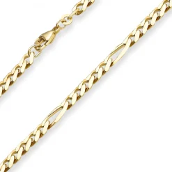 5,7mm Figarokette diamantiert Kette Collier Halskette aus 333 Gold Gelbgold 60cm