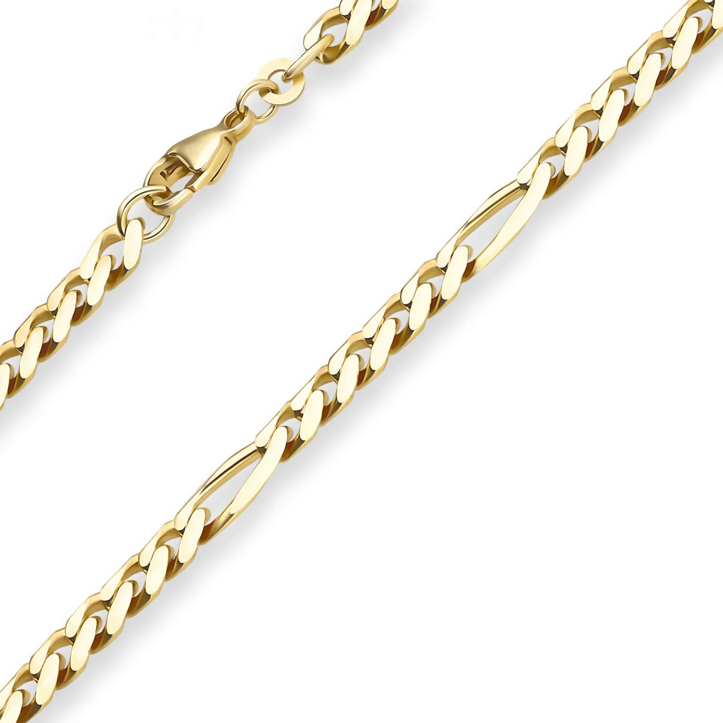 5,7mm Figarokette diamantiert Kette Collier Halskette aus 333 Gold Gelbgold 60cm
