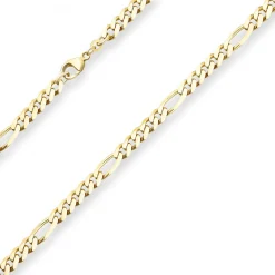 5,7mm Figarokette diamantiert Kette Collier Halskette aus 333 Gold Gelbgold 60cm