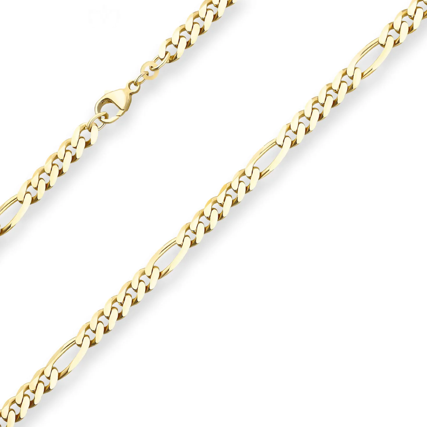 5,7mm Figarokette diamantiert Kette Collier Halskette aus 333 Gold Gelbgold 60cm