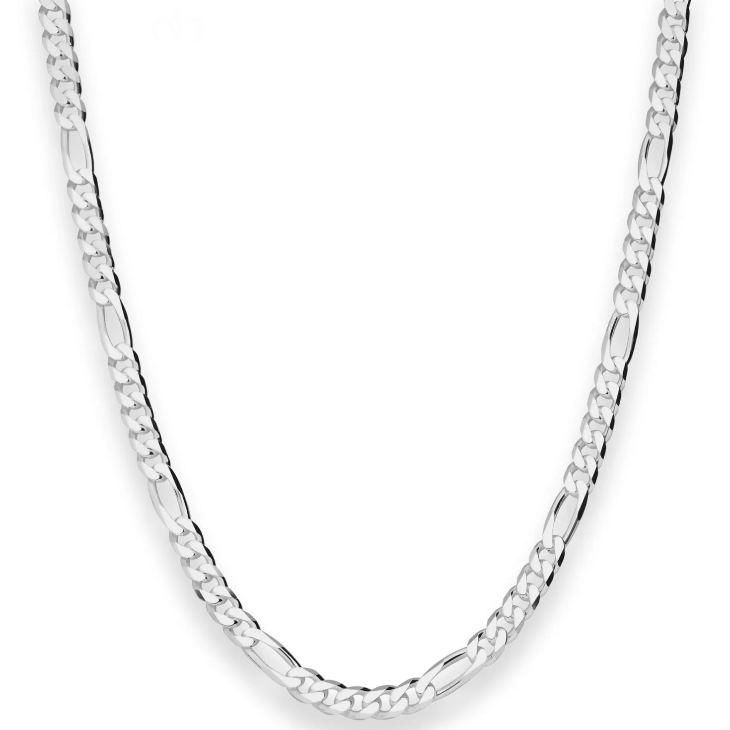 4,3mm Figarokette diamantiert Silberkette Collier Halskette aus 925 Silber 55cm