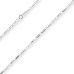 2,2mm Figarokette diamantiert Silberkette Collier Halskette aus 925 Silber 60cm