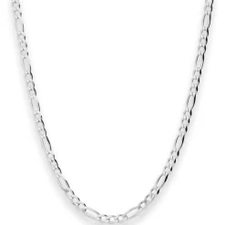 3,9mm Figarokette diamantiert Silberkette Collier Halskette aus 925 Silber 55cm