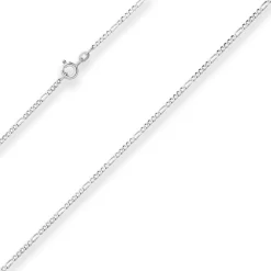 1,9mm Figarokette diamantiert Silberkette Collier Halskette aus 925 Silber 60cm