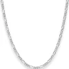 2,8mm Figarokette diamantiert Silberkette Collier Halskette aus 925 Silber 42cm
