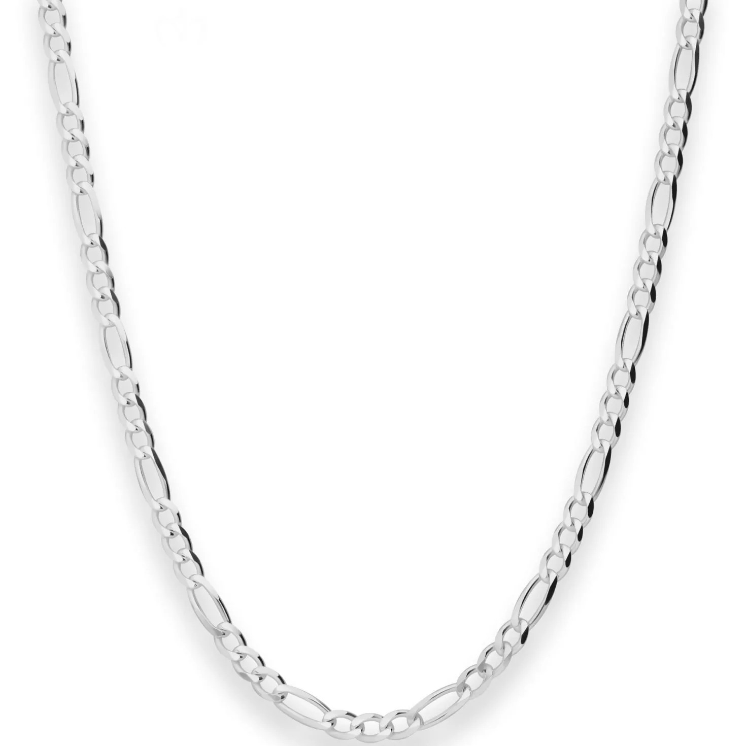 3,9mm Figarokette diamantiert Silberkette Collier Halskette aus 925 Silber 45cm