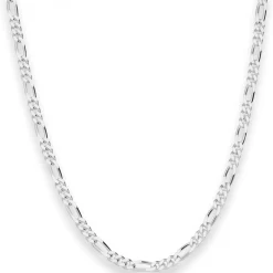 3,4mm Figarokette diamantiert Silberkette Collier Halskette aus 925 Silber 50cm