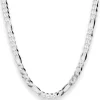 5,7mm Figarokette diamantiert Silberkette Collier Halskette aus 925 Silber 60cm