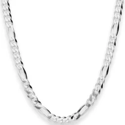 5,7mm Figarokette diamantiert Silberkette Collier Halskette aus 925 Silber 60cm