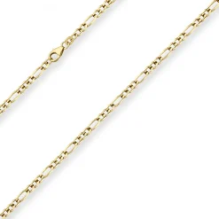 3,4mm Figarokette Goldkette Collier Halskette aus 333 Gold Gelbgold 75cm