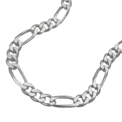 4,8mm Figarokette Halskette Collier aus 925 Silber 55cm flach Silberkette
