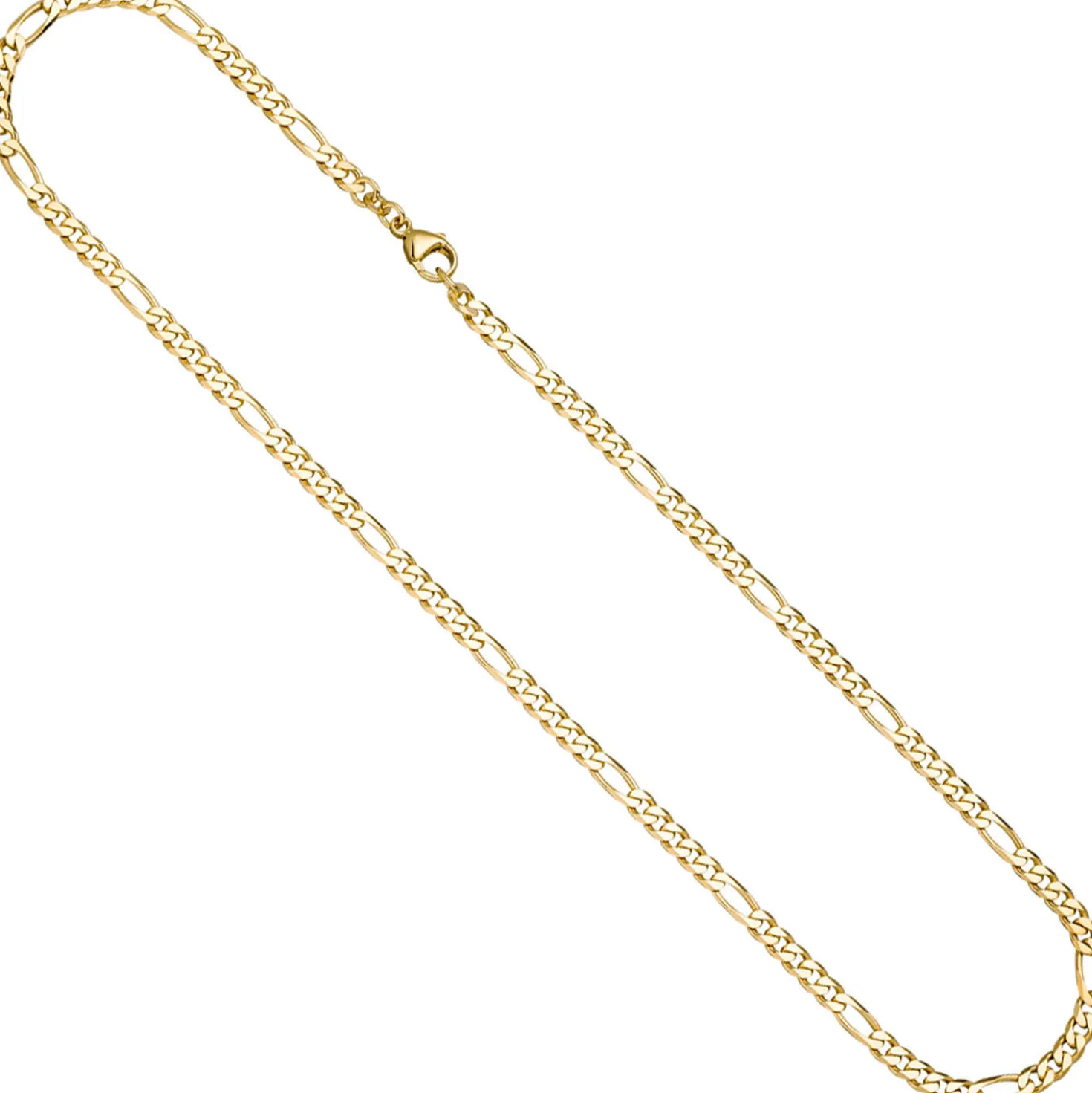 4,3mm Figarokette Halskette Collier 333 Gold Gelbgold diamantiert massiv 60cm