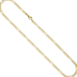 4,3mm Figarokette Halskette Collier 333 Gold Gelbgold diamantiert massiv 50cm