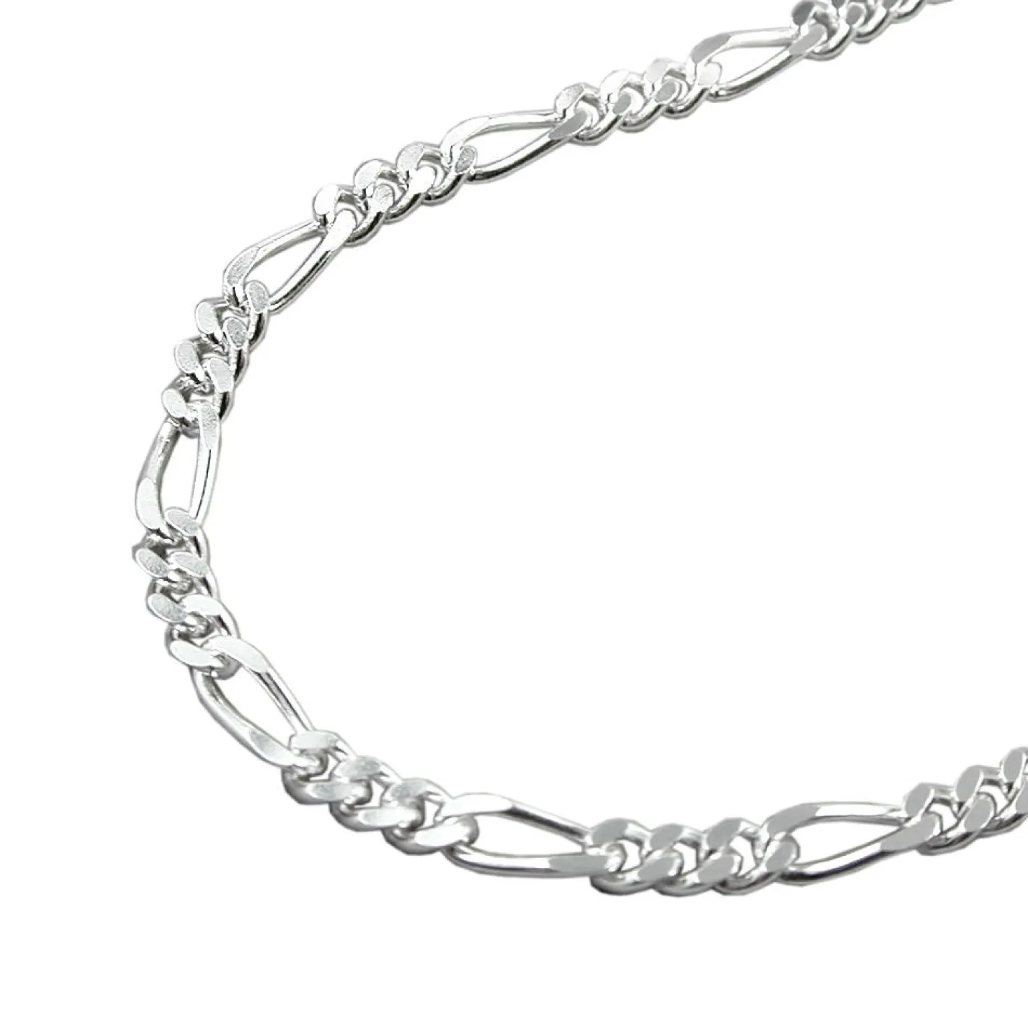 2mm Figarokette Kette Collier, 925 Silber, Silberkette, 45cm,